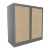 CLASSIF│Armoires à rideau bicolore L100-120 x H 102 cm│3 couleurs d'acier/ 5 décor bois