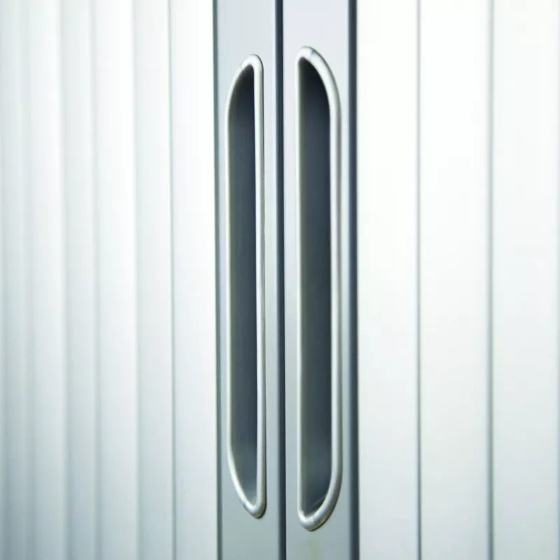 CLASSIF│Armoires à rideau bicolore L100-120 x H 102 cm│3 couleurs d'acier/ 5 décor bois