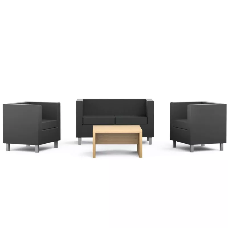 GALWAY│Fauteuil d'accueil 1 place - Similicuir noir