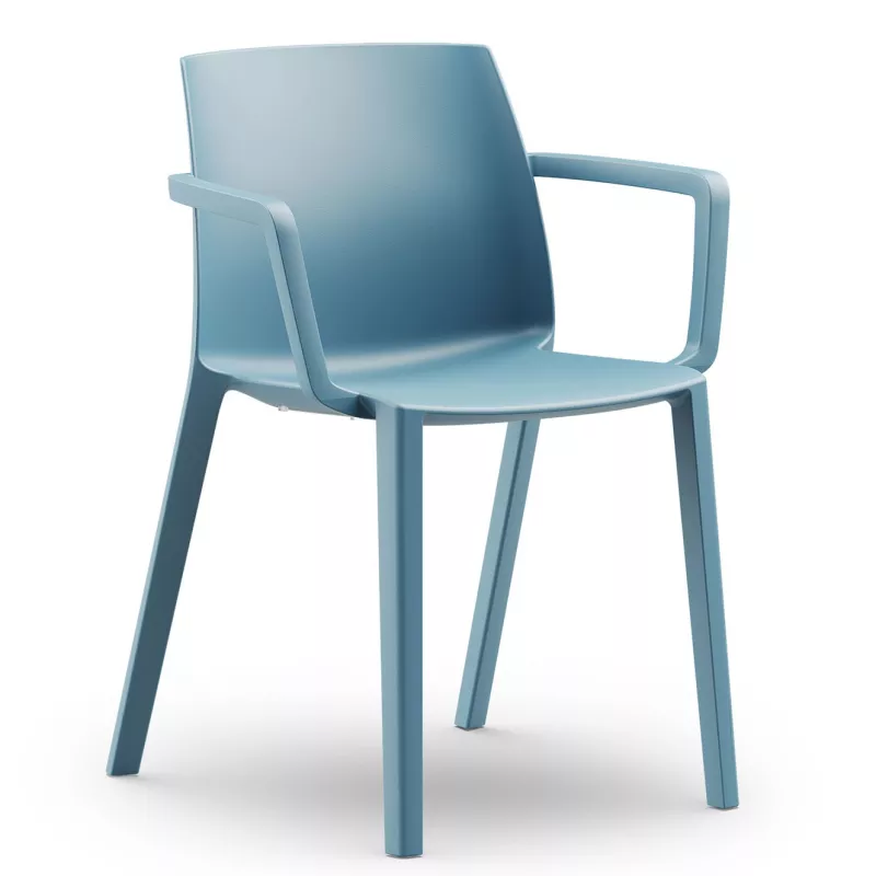 SOLÉO│Chaise collectivité│Avec accoudoirs│int-éxt.│5 coloris