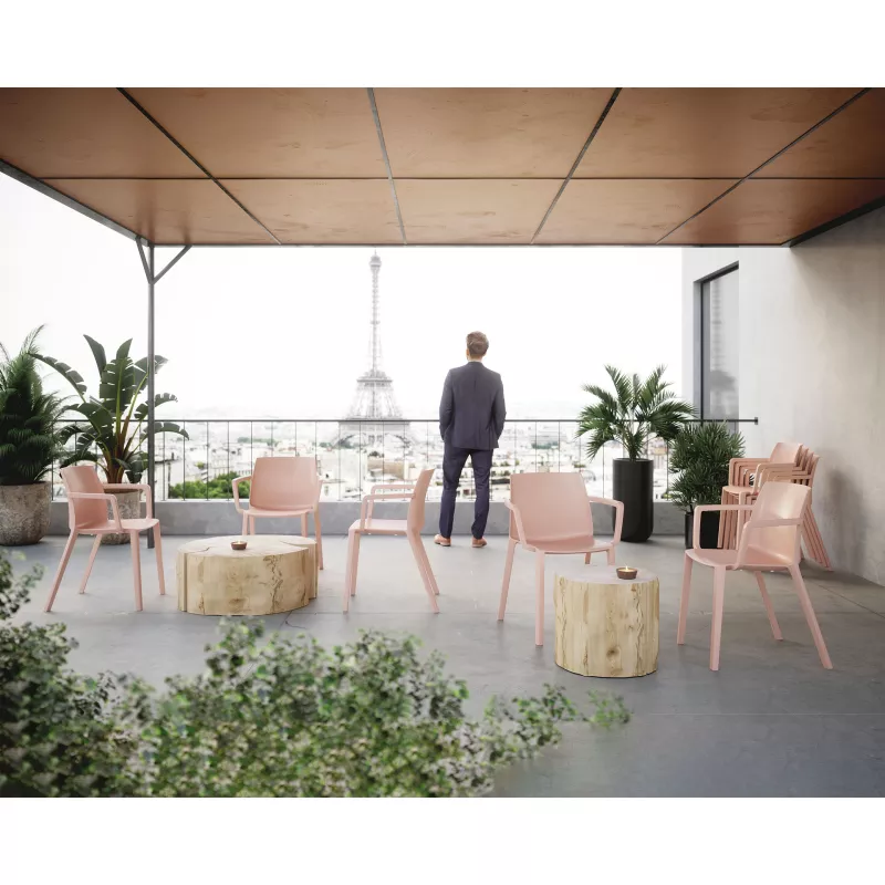 SOLÉO│Chaise collectivité│Avec accoudoirs│int-éxt.│5 coloris