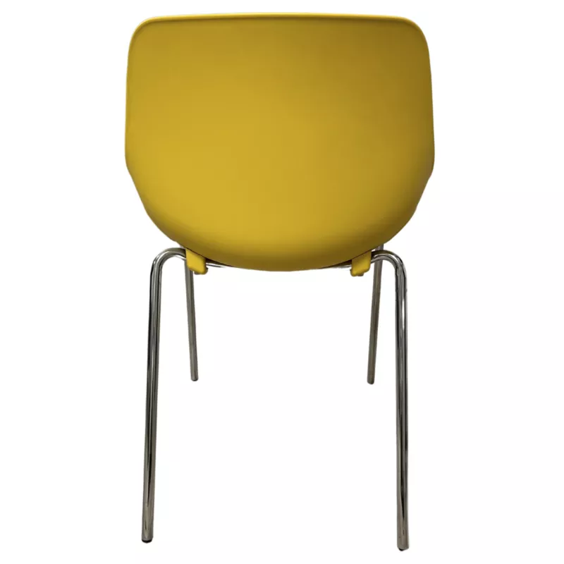 ROSALIE│Chaise de collectivité empilable par 4 │Jaune/Chromé