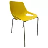ROSALIE│Chaise de collectivité empilable par 4 │Jaune/Chromé