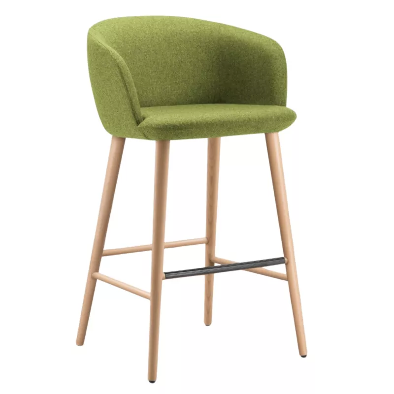 COLIBRI│Tabouret haut avec dossier│Tissu / Hêtre massif
