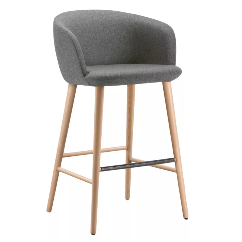 COLIBRI│Tabouret haut avec dossier│Tissu / Hêtre massif