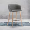 COLIBRI│Tabouret haut avec dossier│Tissu / Hêtre massif