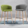 COLIBRI│Tabouret haut avec dossier│Tissu / Hêtre massif