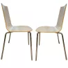SPOON│Lot de 2 Chaises 4 pieds│Blanc / Chromé