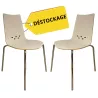 SPOON│Lot de 2 Chaises 4 pieds│Blanc / Chromé