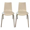 SPOON│Lot de 2 Chaises 4 pieds│Blanc / Chromé