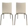 SPOON│Lot de 2 Chaises 4 pieds│Blanc / Chromé