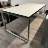 SILVER│Bureau Direction droit  L 180 x p 90 - avec voile de fond│Blanc / Ebène Ash / Chromé