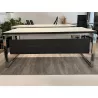 SILVER│Bureau Direction droit  L 180 x p 90 - avec voile de fond│Blanc / Ebène Ash / Chromé