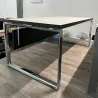 SILVER│Bureau Direction droit  L 180 x p 90 - avec voile de fond│Blanc / Ebène Ash / Chromé