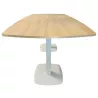 WORKING│Table haute - Tonneau 6 à 8 personnes│Chêne clair/Blanc