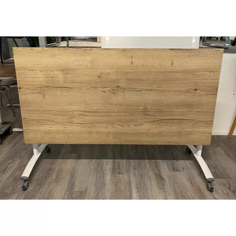 FOLD│Table abattante 160x80│Chêne brut/Acier blanc