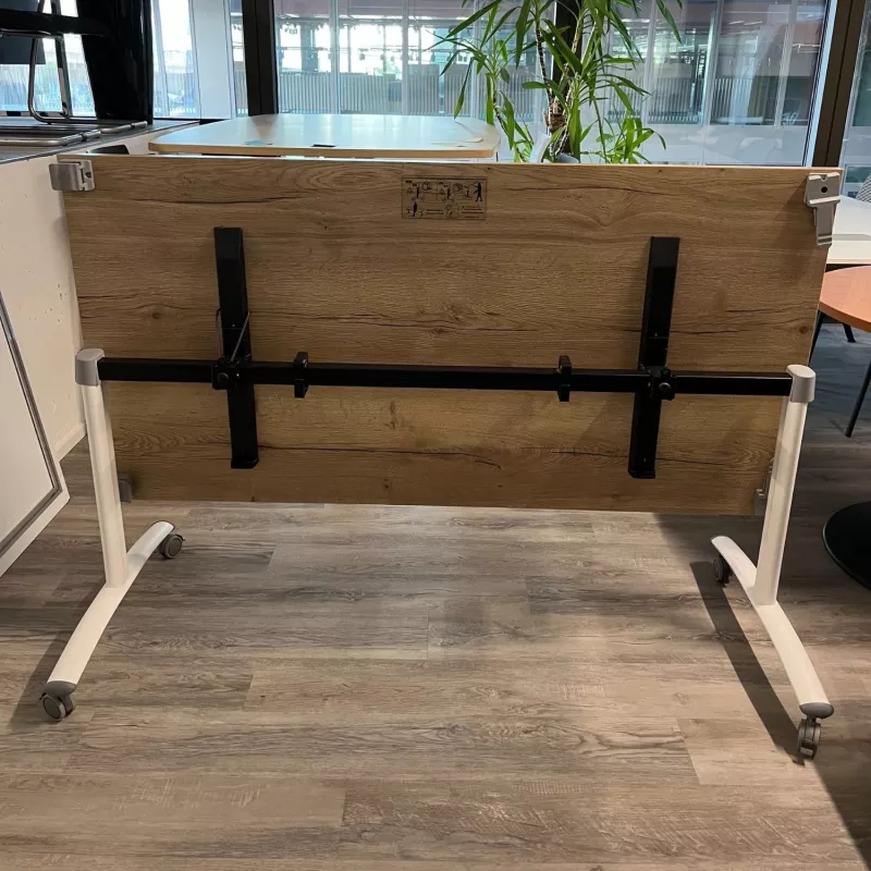 FOLD│Table abattante 160x80│Chêne brut/Acier blanc