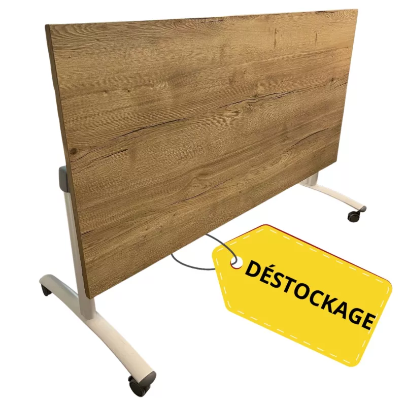 FOLD│Table abattante 160x80│Chêne brut/Acier blanc