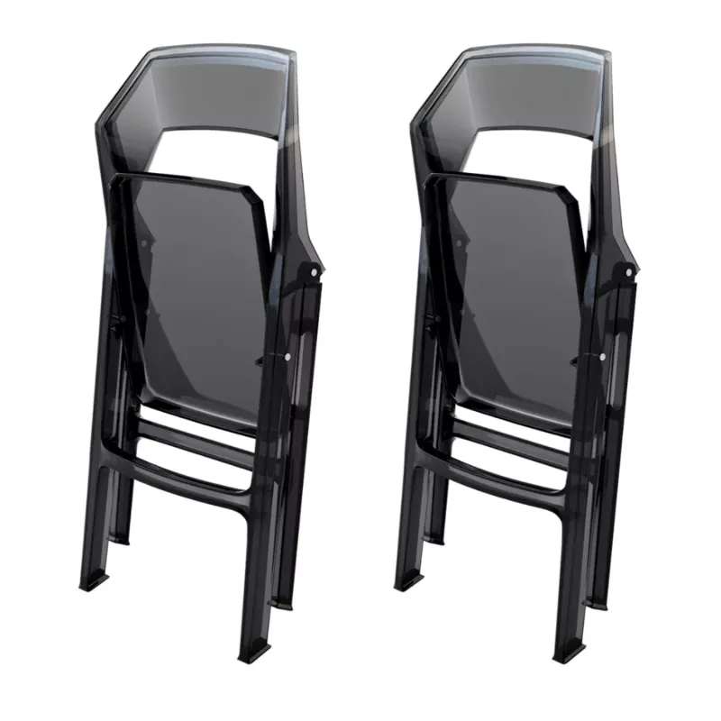 Lot de 2 FOLD │Siège de collectivité - visiteurs │Gris fumé