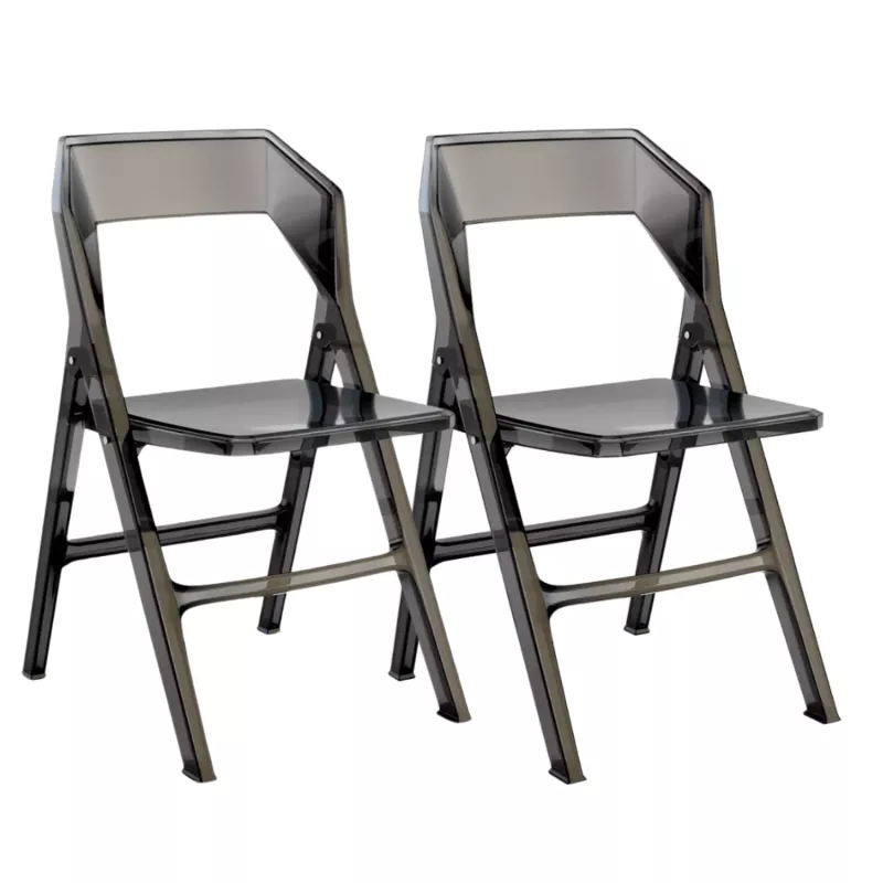 Lot de 2 FOLD │Siège de collectivité - visiteurs │Gris fumé