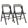 Lot de 2 FOLD │Siège de collectivité - visiteurs │Gris fumé
