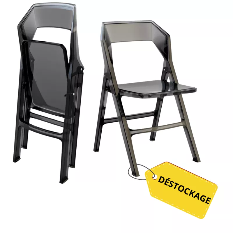 Lot de 2 FOLD │Siège de collectivité - visiteurs │Gris fumé