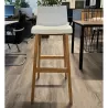 DETENTE EXPO│Tabouret dossier haut│Blanc/Chêne massif
