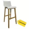 DETENTE EXPO│Tabouret dossier haut│Blanc/Chêne massif