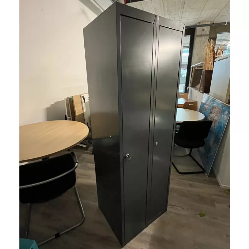 EOL│Vestiaire L 60 x p 50 x H 180 cm - 2 casiers - Industrie Propre │Gris anthracite