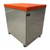 HARMONY│Caisson 64 sous bureau 2 Tiroirs avec top tissu│Gris alu/Noir