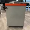 HARMONY│Caisson 64 sous bureau 2 Tiroirs avec top tissu│Gris alu/Noir