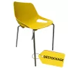 ROSALIE│Chaise de collectivité empilable par 4 │Jaune/Chromé
