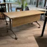 EUREKA│Table abattante 160x70 avec voile de fond│Chêne Nebraska/Gris alu