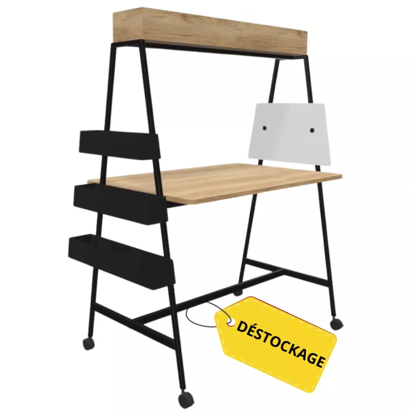 ALTO COWORKING│Stations de travail mobiles│profondeur 90 cm - Nebraska/Noir