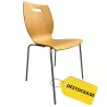 TIC│Chaise 4 pieds tube│Hêtre/Chromé