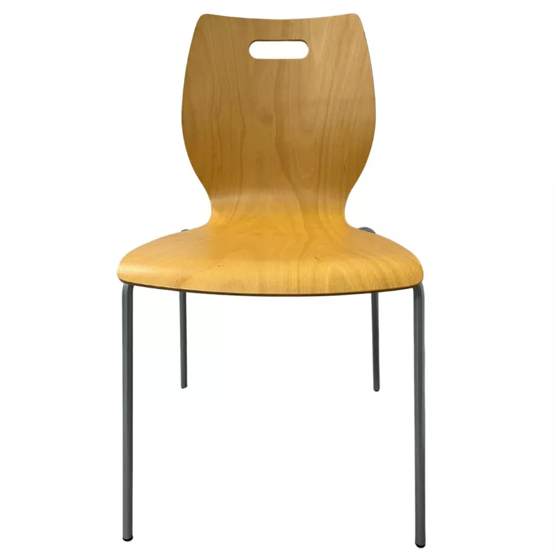 TIC│Chaise 4 pieds tube│Hêtre/Chromé