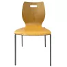 TIC│Chaise 4 pieds tube│Hêtre/Chromé
