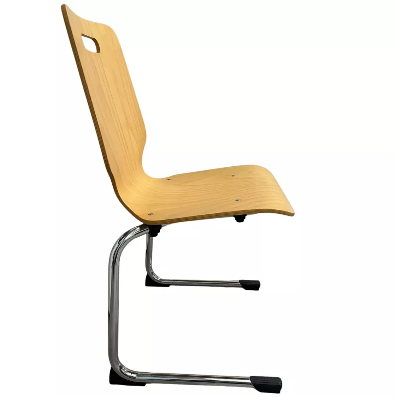 TIC│Chaise pieds appui sur table│Hêtre/Chromé
