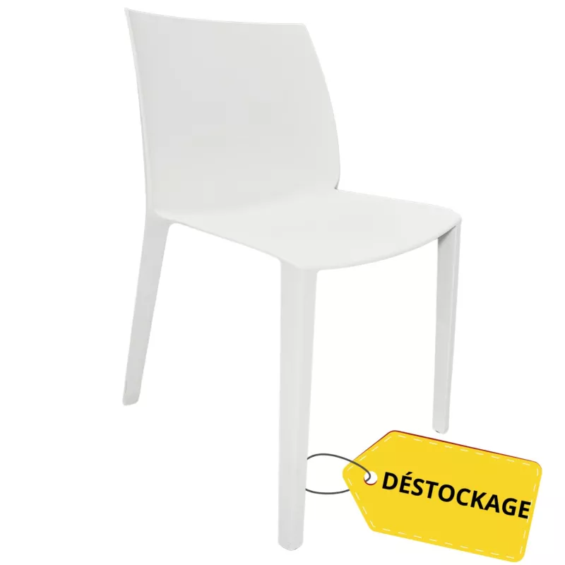 SOLÉO│Chaise collectivité│Sans accoudoirs│int-éxt.│Blanc Coco