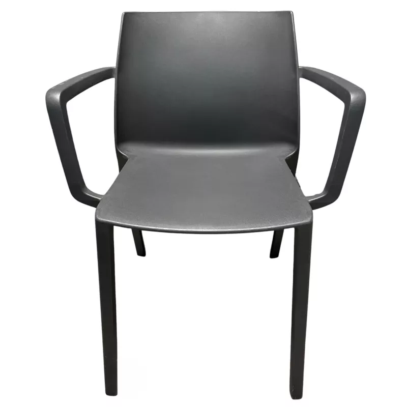 SOLÉO│Chaise collectivité│Avec accoudoirs│int-éxt.│Noir réglisse