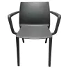 SOLÉO│Chaise collectivité│Avec accoudoirs│int-éxt.│Noir réglisse