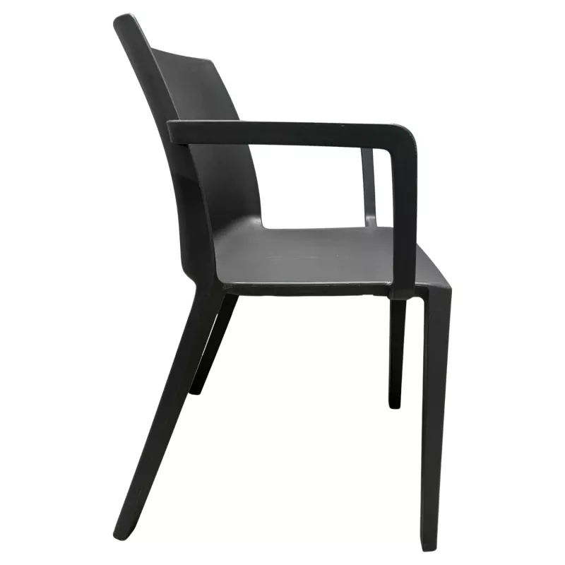 SOLÉO│Chaise collectivité│Avec accoudoirs│int-éxt.│Noir réglisse