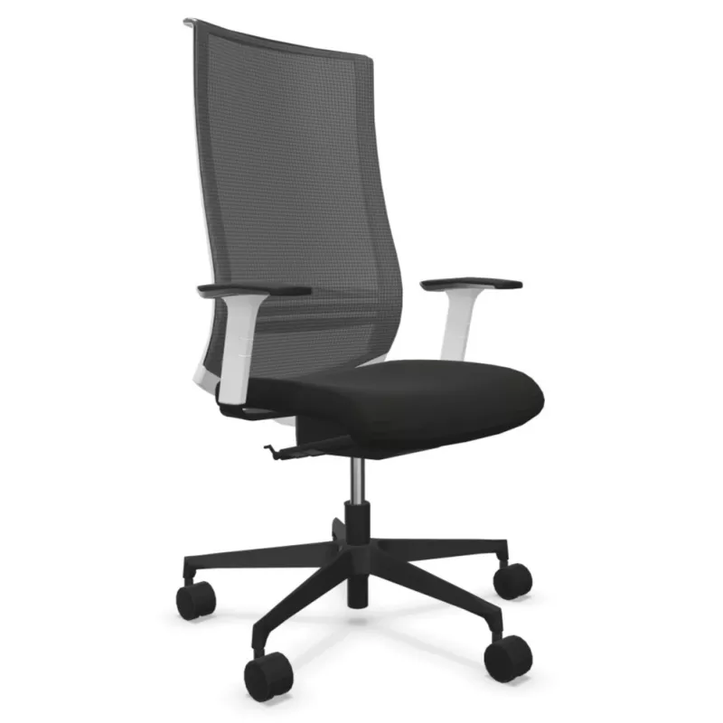 Fauteuil de travail Harmony Série Wave placet noir structure blanche