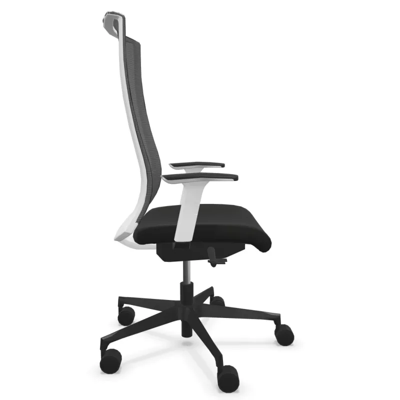 Fauteuil de travail Harmony Série Wave placet noir structure blanche
