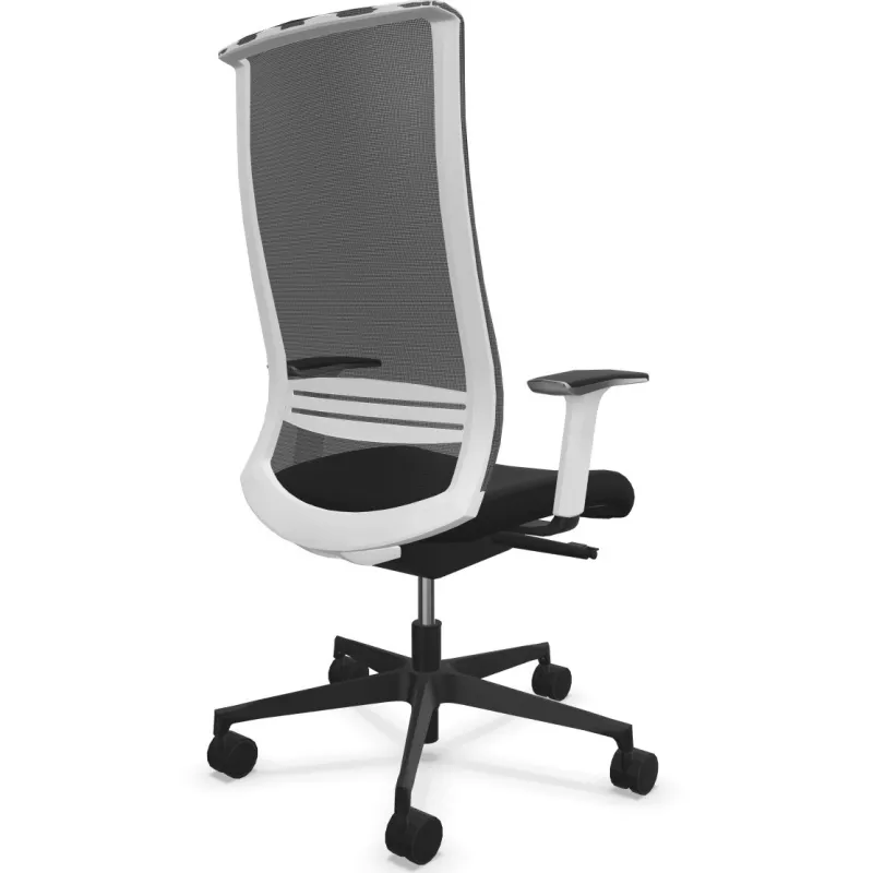 Fauteuil de travail Harmony Série Wave placet noir structure blanche