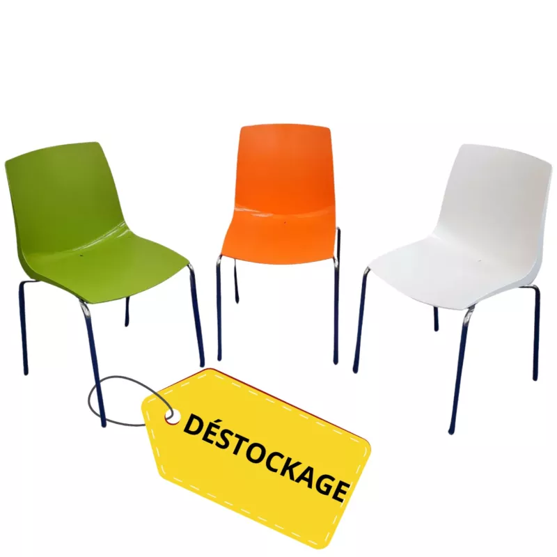 RIO│Lot de 3 chaises de collectivité coque