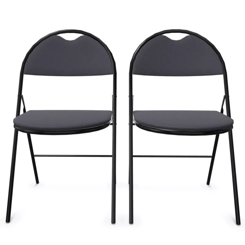 GEO TISSU│Lot de 2 Chaises pliantes tissu│2 coloris à choix
