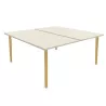 ROBIN│Bureau structure partagée pied bois massif