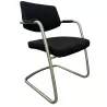 GDB│sièges d'accueil tissu pied luge│Noir/Gris alu