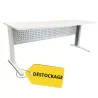 STAR│Bureau droit 180x70 - pied fixe│Blanc / Blanc